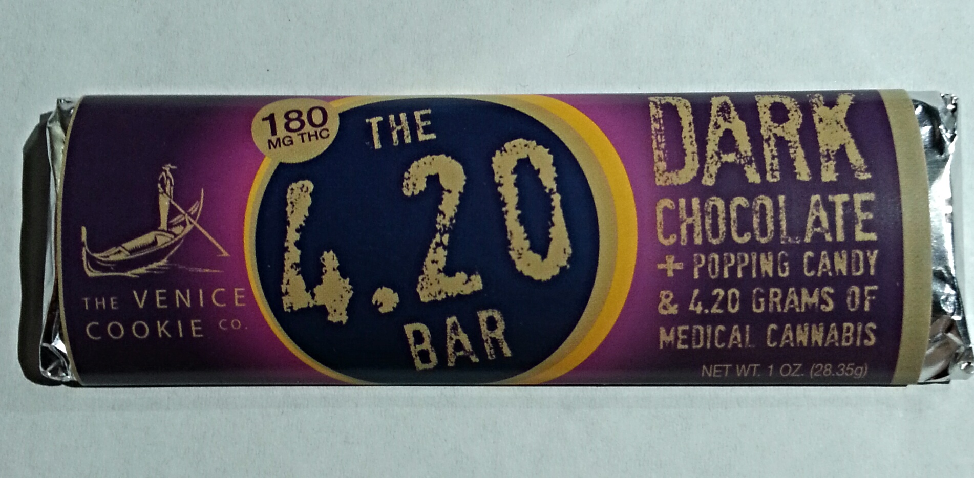Dark Chocolate and Popping Candy 4.20 Bar from The Venice Cookie Company Edible Review